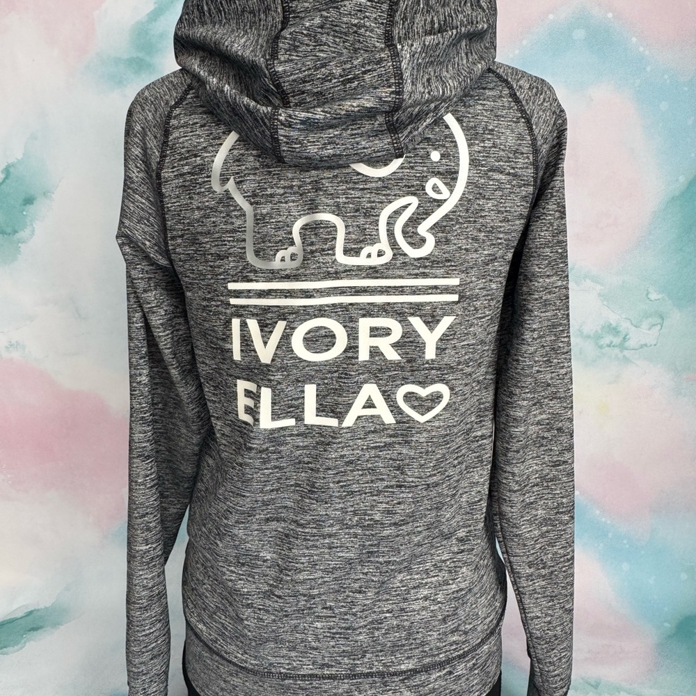 Ivory Ella zip up hoodie Large black and white excellent condition